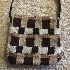 The SAK Bag Crochet Brown Patchwork Shoulder Bag
